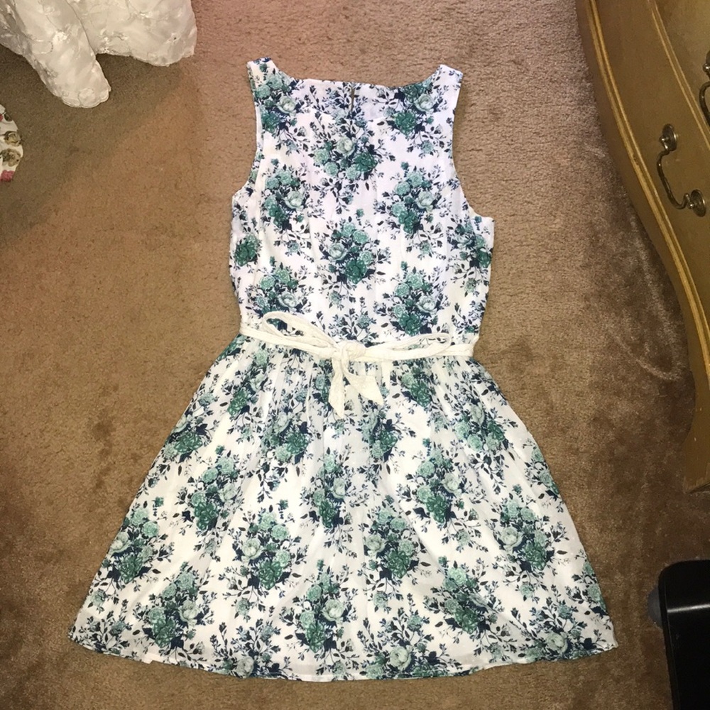 Speeckless Blue Green Floral Dress
